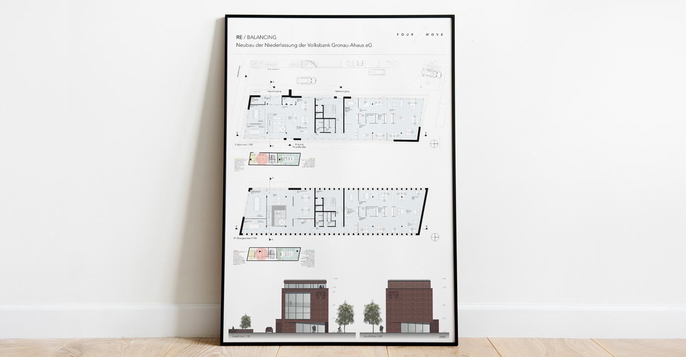 Wettbewerg - Volksbank Niederlassung Gronau-Ahaus eG - Fourmove Architekten