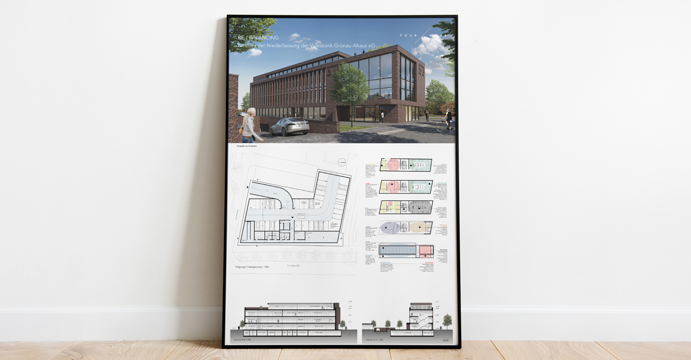Wettbewerg - Volksbank Niederlassung Gronau-Ahaus eG - Fourmove Architekten